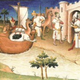 Miniature from the Book The Travels of Marco Polo