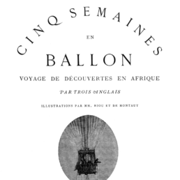 Cover of the French first edition of Jules Verne's Five Weeks in a Balloon.
