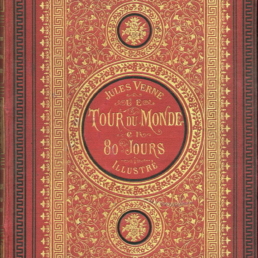 Cover of the French first edition of Jules Verne's Around the World in Eighty Days.