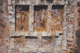 Aerial view of the temple of Anemospilia